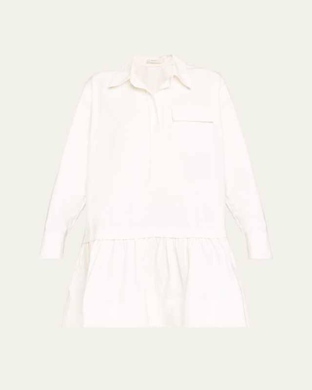 Brooke Long-Sleeve Drop-Waist Mini Dress